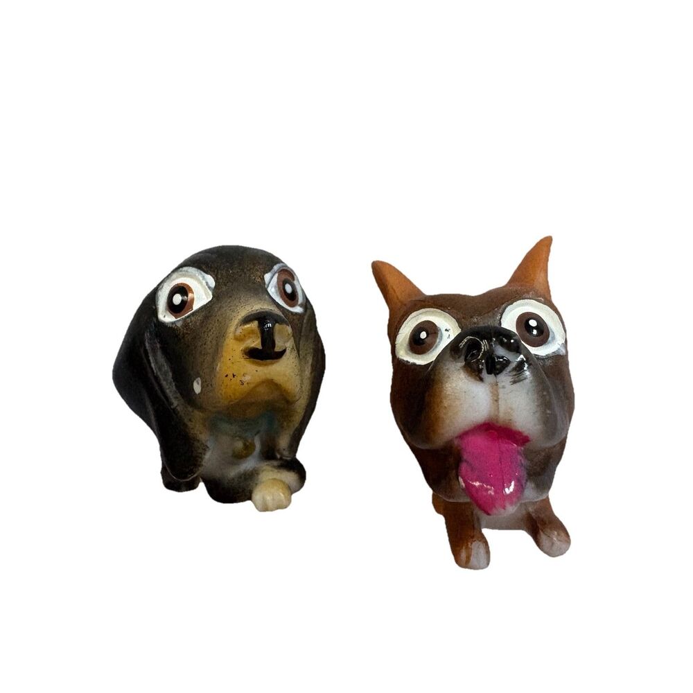 The Original Snubbies Dogs Lot Of 2 Figures #63 Tyson / Boxer &  #37 Beasley Dog